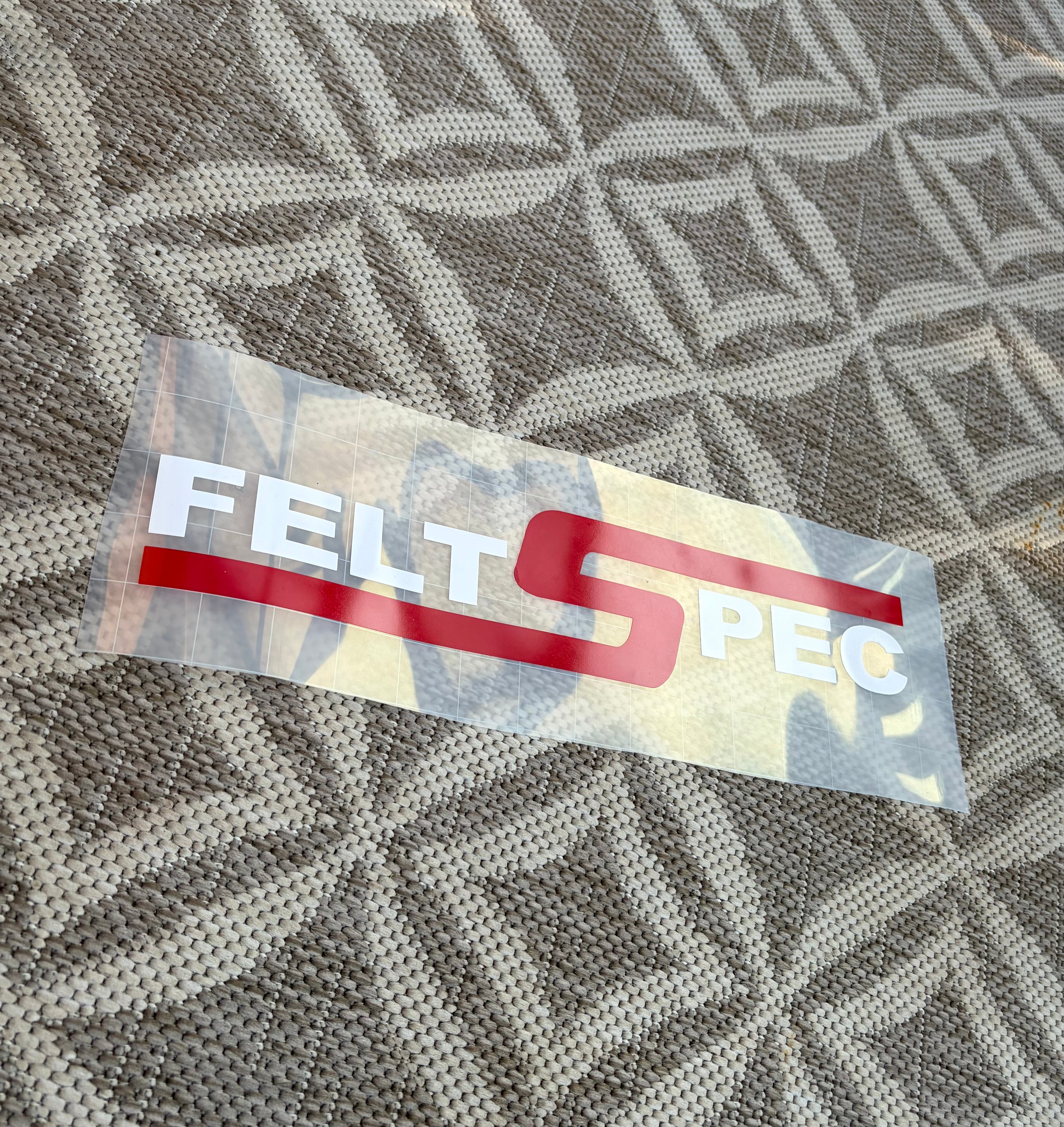 Window Sticker Small Felt Spec (White with colour)