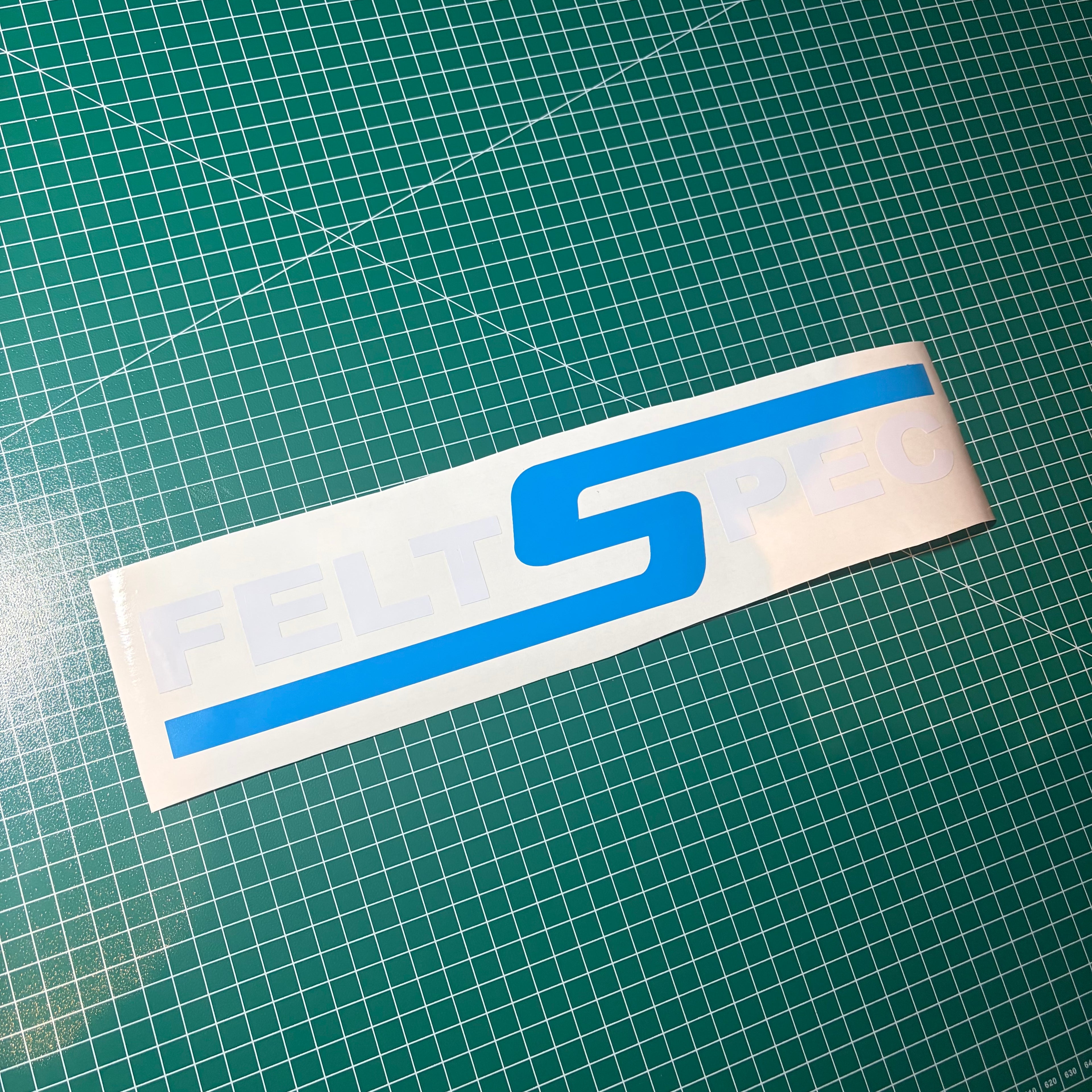 Window Sticker Small Felt Spec (White with colour)