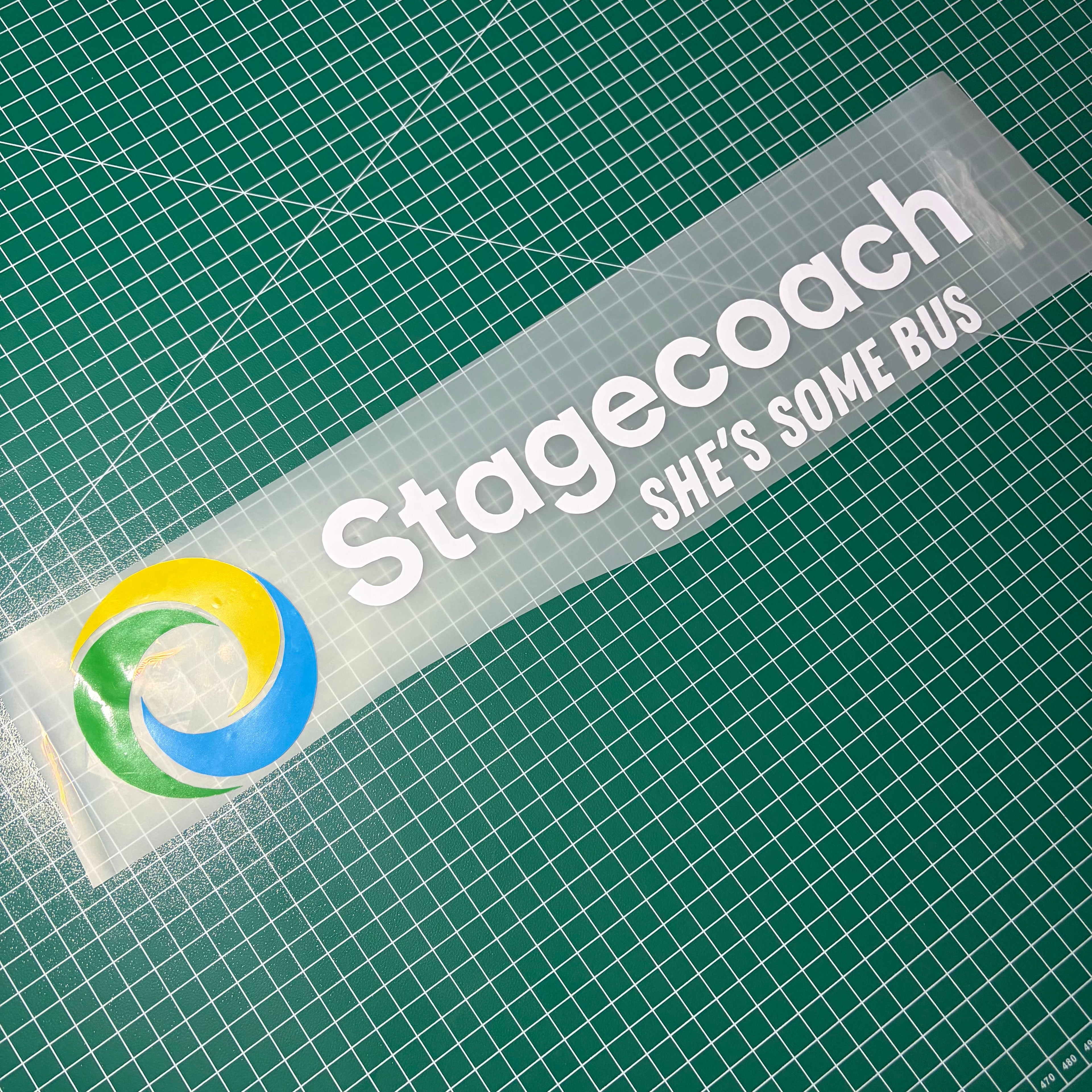 Window Sticker Large Stagecoach She’s some bus 400mm