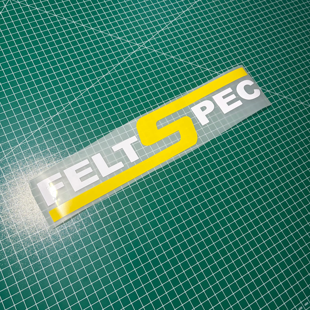Window Sticker Small Felt Spec (White with colour)
