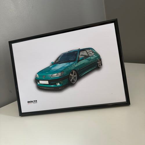 Car Poster A4 PEUGEOT 306