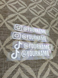 Window Sticker Small Instagram/TikTok CUSTOM Username