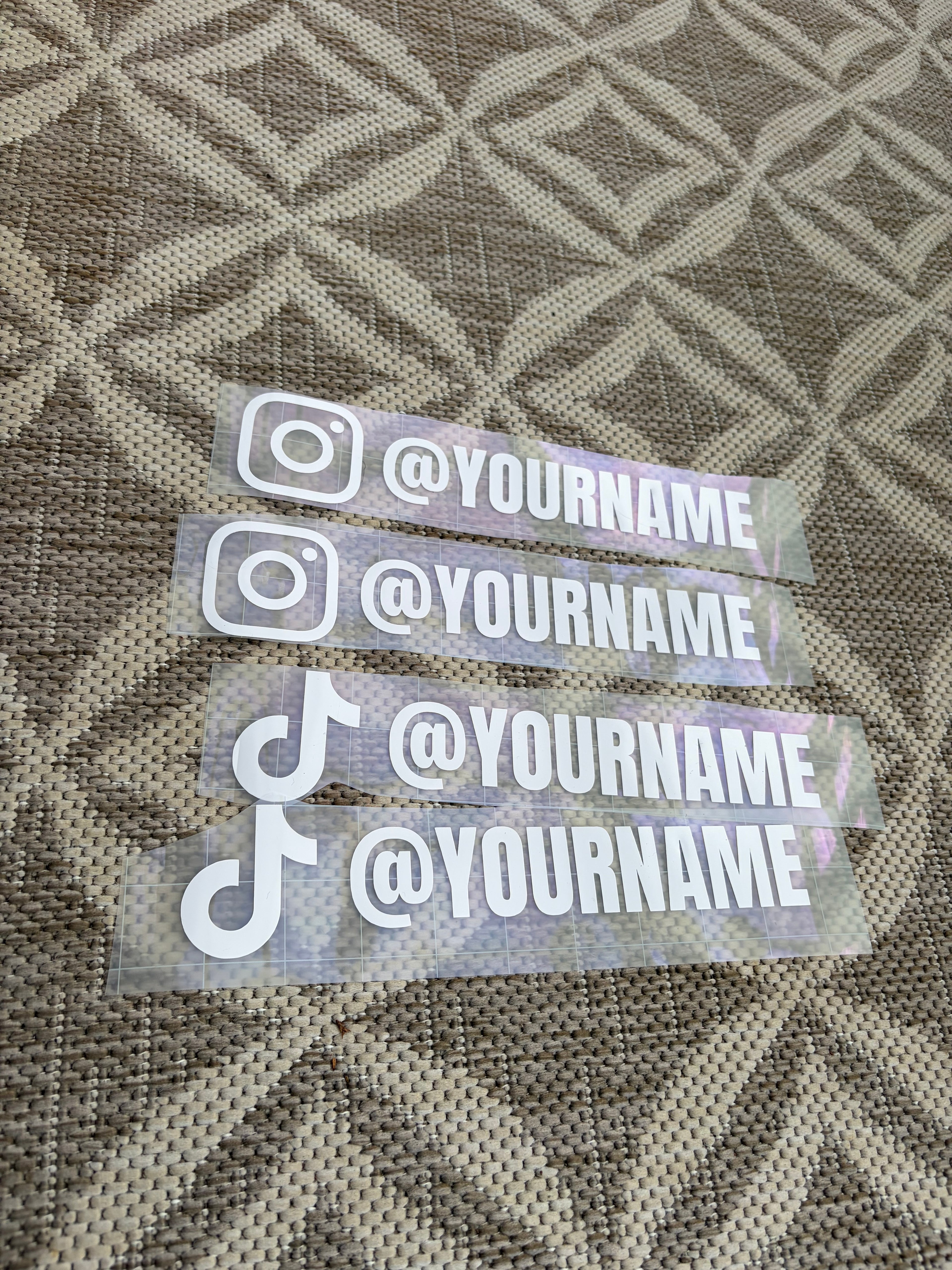 Window Sticker Small Instagram/TikTok CUSTOM Username