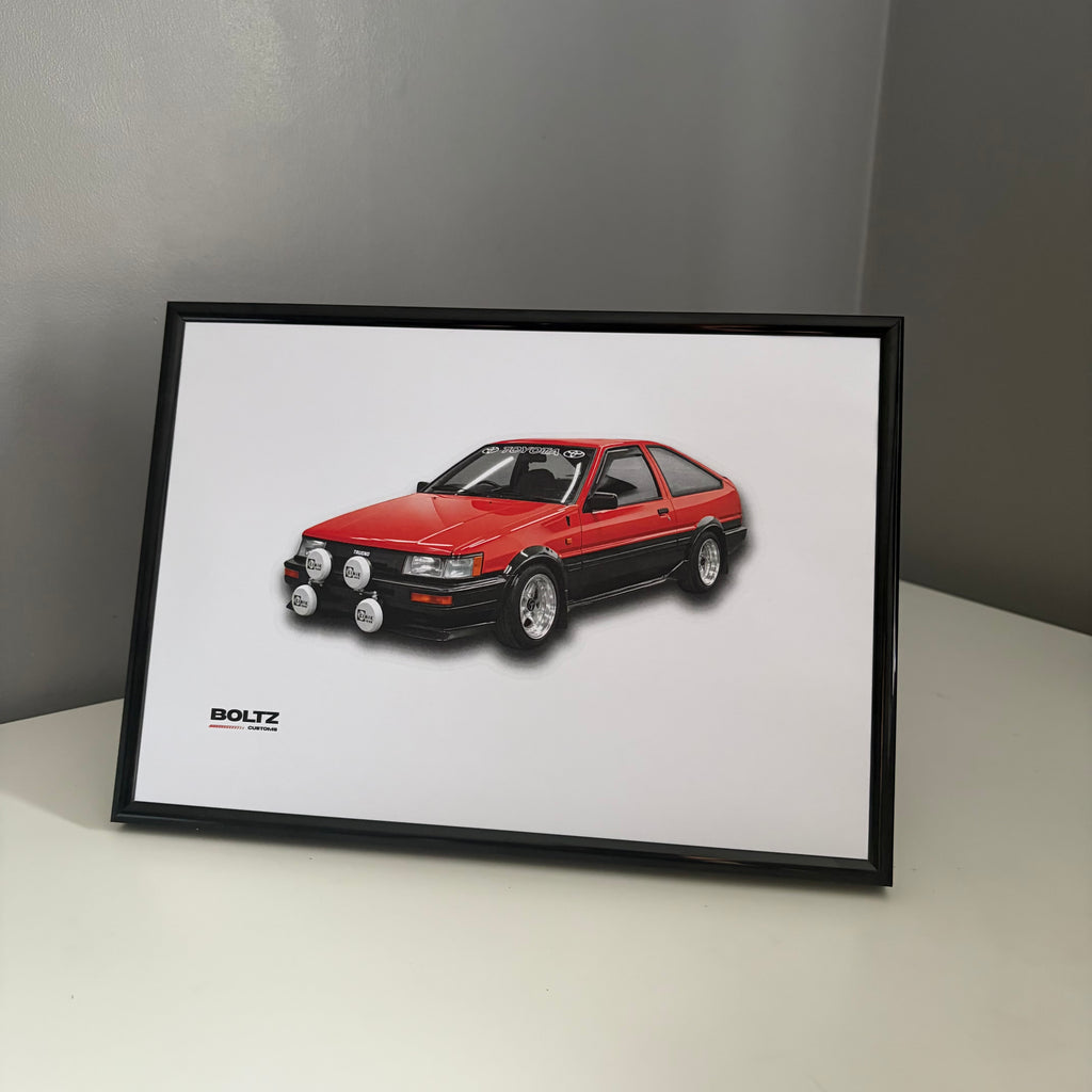 Car Poster A4 TOYOTA COROLLA TWIN CAM