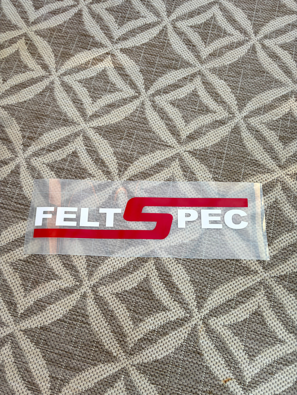 Window Sticker Small Felt Spec (White with colour)