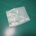 Window Sticker Small Peeing Calvin with Custom Text
