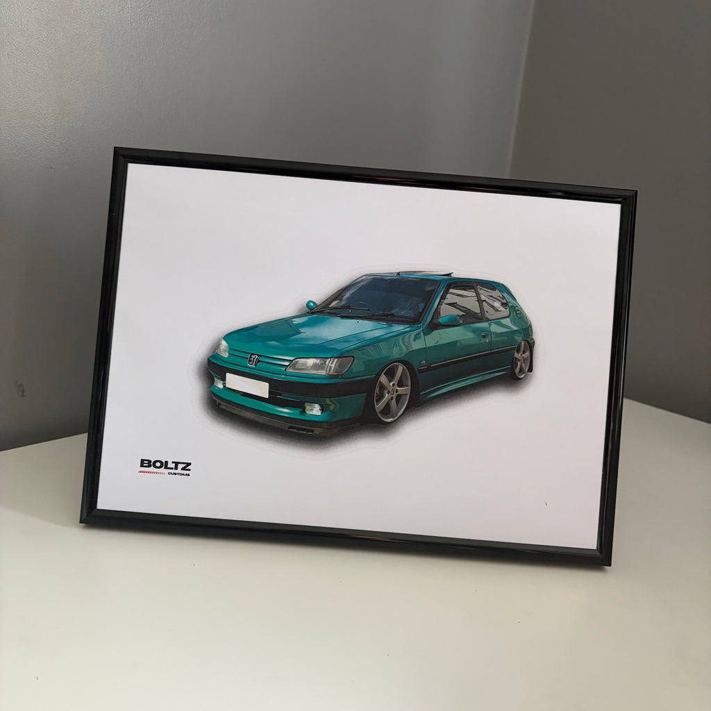 Car Poster A4 PEUGEOT 306