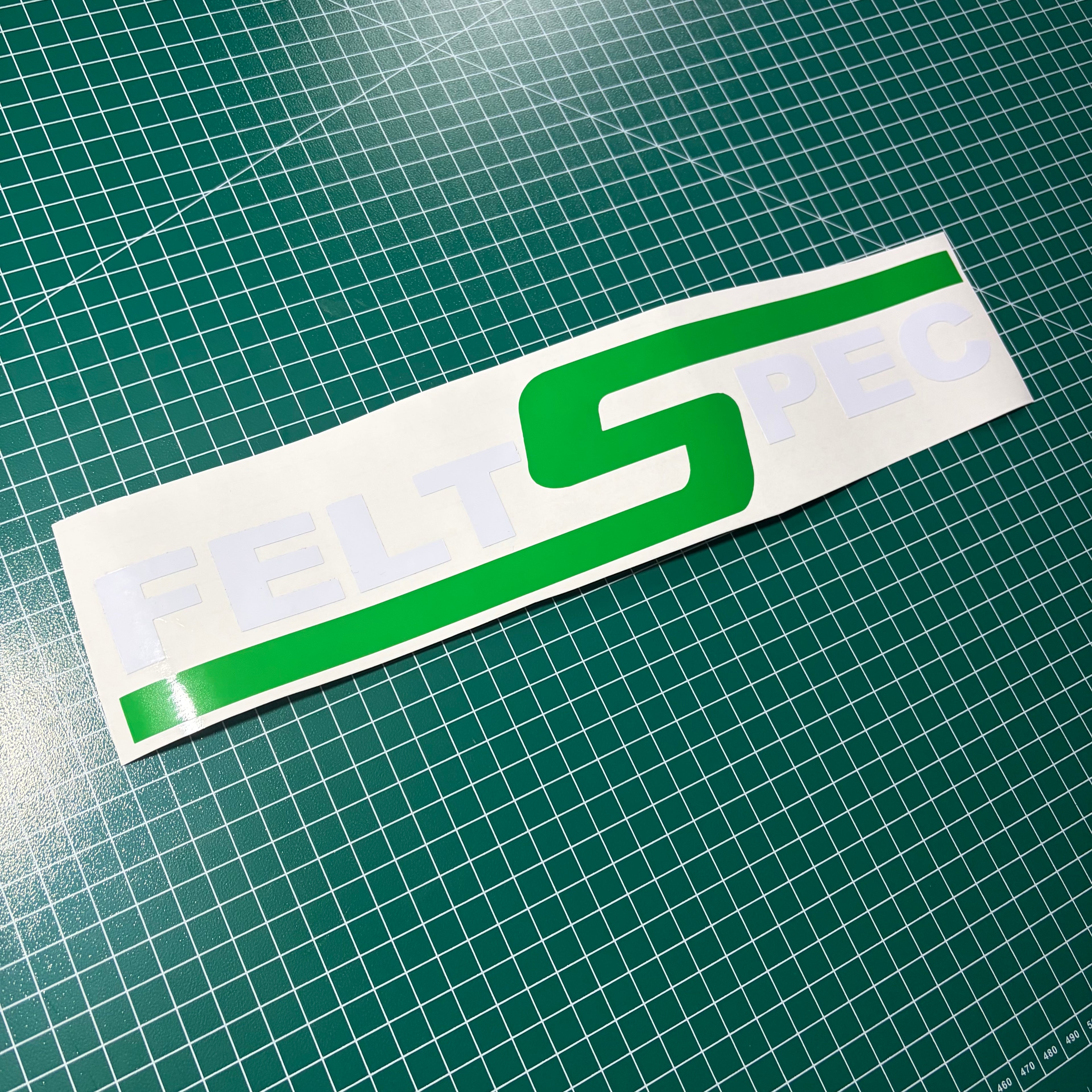 Window Sticker Small Felt Spec (White with colour)