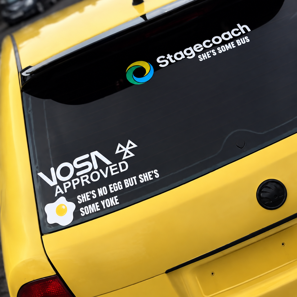 Window Sticker Large Stagecoach She’s some bus 400mm