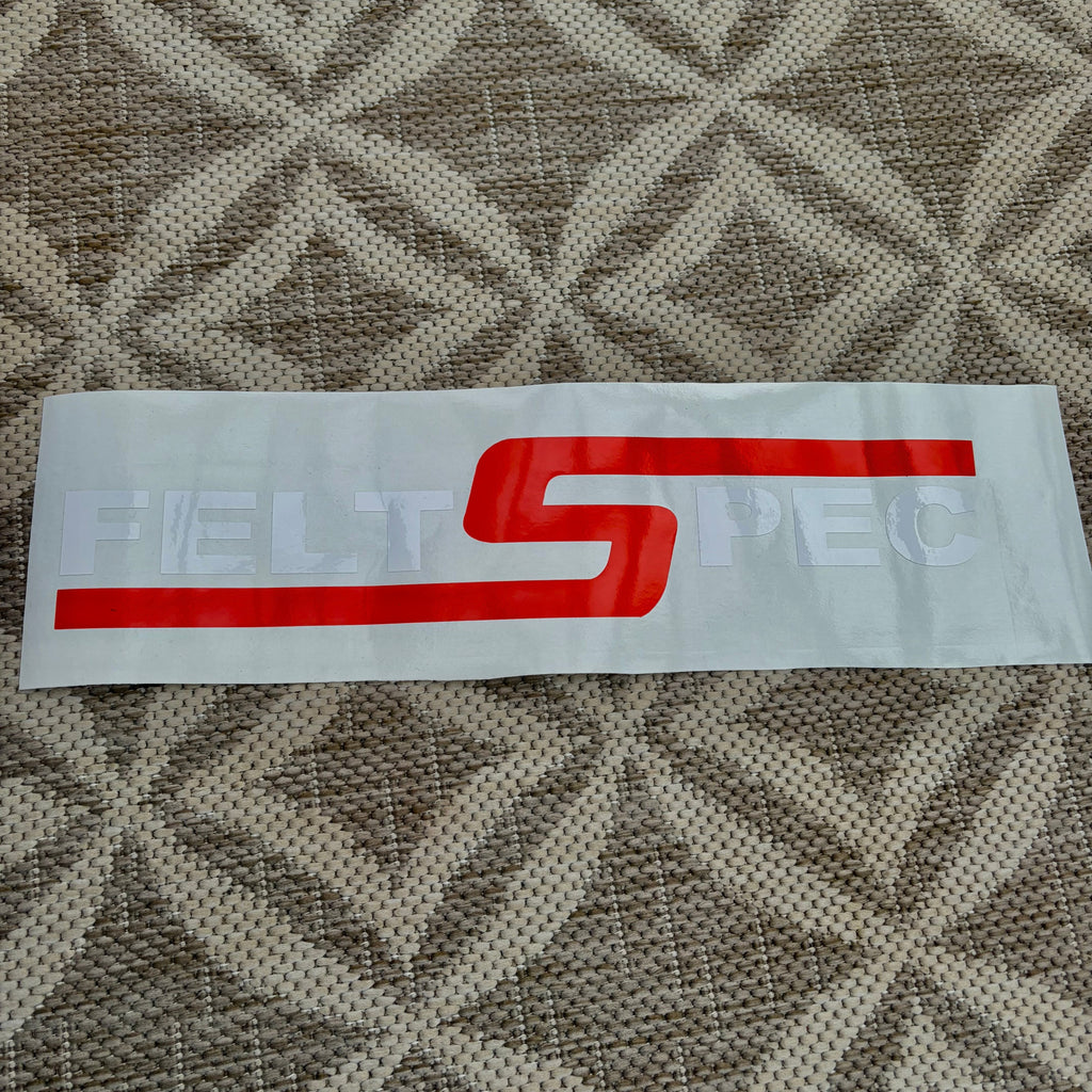 Window Sticker Small Felt Spec (White with colour)