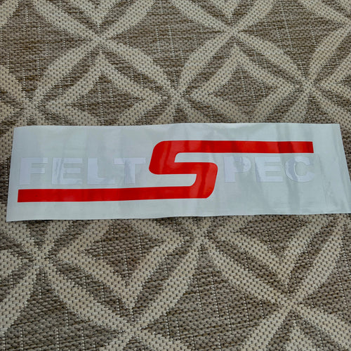 Window Sticker Small Felt Spec (White with colour)