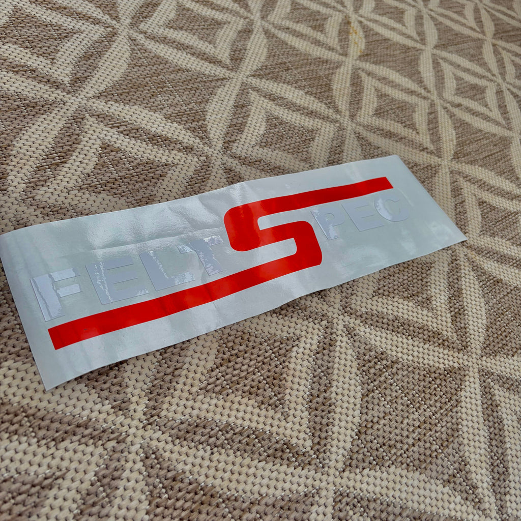 Window Sticker Small Felt Spec (White with colour)